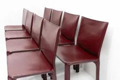 Pamono Cab 412 Bordeaux Red Chair Set by Mario Bellini for Cassina, 1990s, Set of 8 Discount
