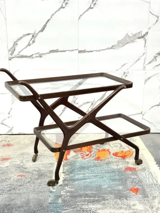Pamono Caesar Lacquer Wooden Food Cart by Cesare Lacca, 1950s Outlet