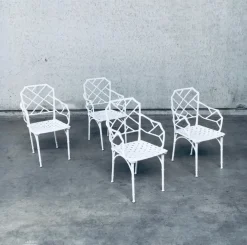 Pamono Calcutta Outdoor Armchair in Faux Bamboo by Hall Bradley for Brown Jordan, 1960s, Set of 4 Clearance