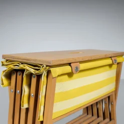 Pamono Camp Cot in Wood and Yellow Canvas, 1960s Outlet