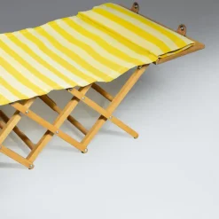 Pamono Camp Cot in Wood and Yellow Canvas, 1960s Outlet