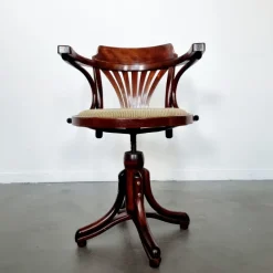 Pamono Captains Desk Chair by Michael Thonet for Ligna, 1950s