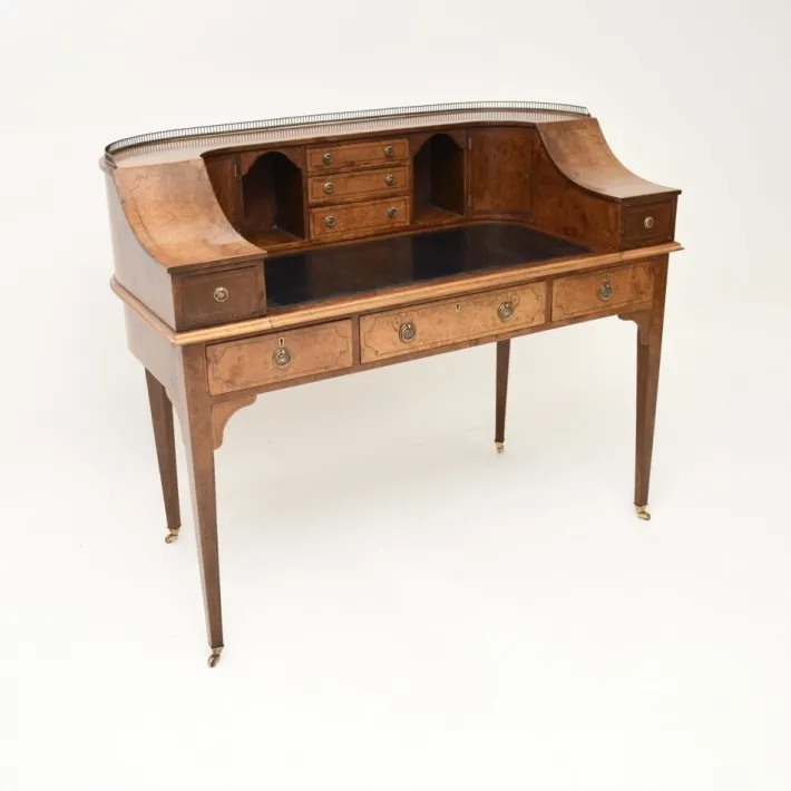 Pamono Carlton House Desk in Burr Walnut, 1890s Discount