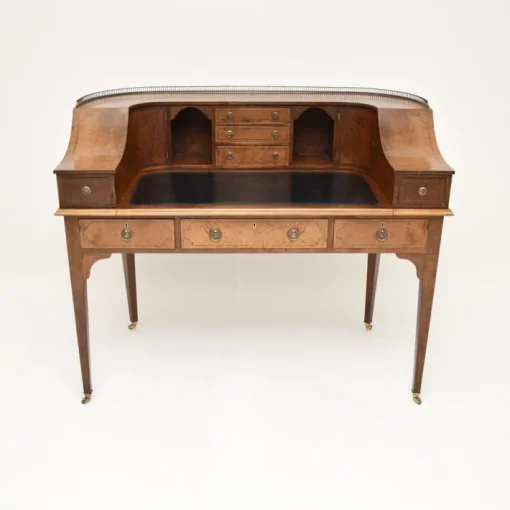 Pamono Carlton House Desk in Burr Walnut, 1890s Discount