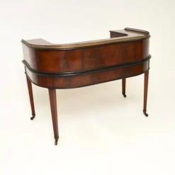 Pamono Carlton House Desk in Inlaid Mahogany with Leather Top, 1890s Sale