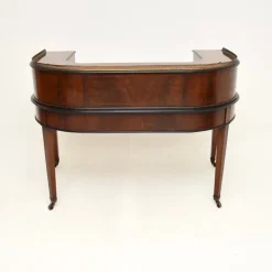 Pamono Carlton House Desk in Inlaid Mahogany with Leather Top, 1890s Sale