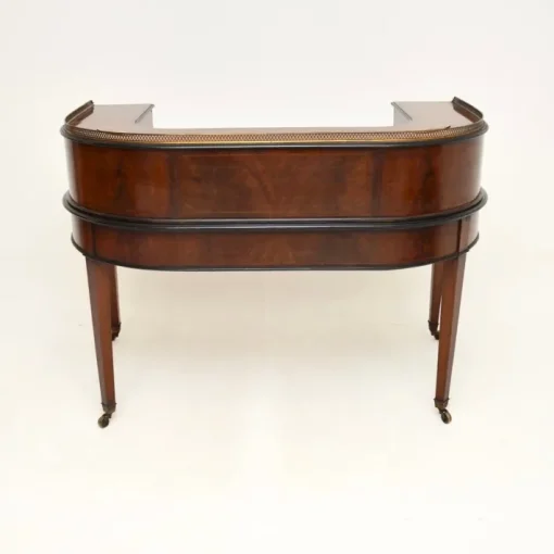 Pamono Carlton House Desk in Inlaid Mahogany with Leather Top, 1890s Sale
