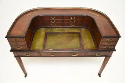Pamono Carlton House Desk in Inlaid Mahogany with Leather Top, 1890s Sale