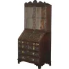 Pamono Carved English Oak Library Desk with Lions Head Brass Handles, 1860s New