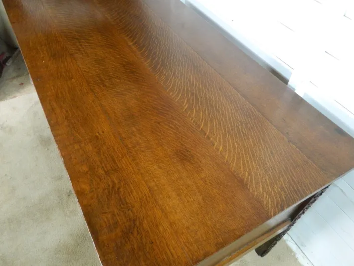 Pamono Carved Oak Pedestal Desk Discount