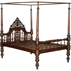 Pamono Carved 4-Poster Bed, 1780s Best