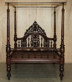 Pamono Carved 4-Poster Bed, 1780s Best