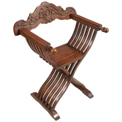 Pamono Carved Walnut Desk Chair by Michele Bonciani, 1930s Discount