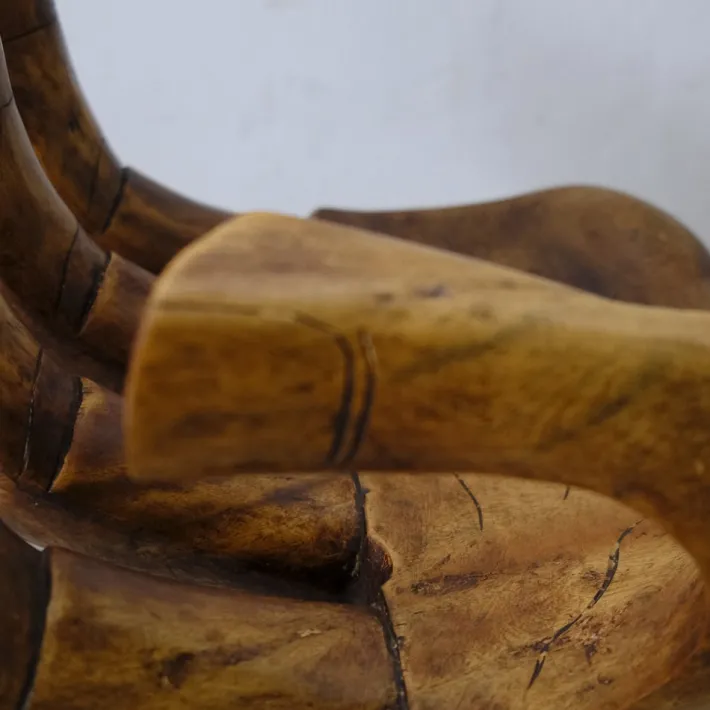Pamono Carved Wooden Sculpture Chair in the Shape of a Hand, 1980s Sale