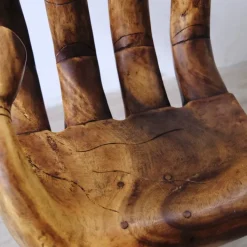 Pamono Carved Wooden Sculpture Chair in the Shape of a Hand, 1980s Sale