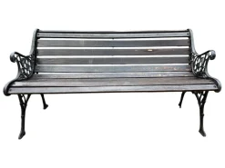 Pamono Cast Iron and Wood Bench, 1960