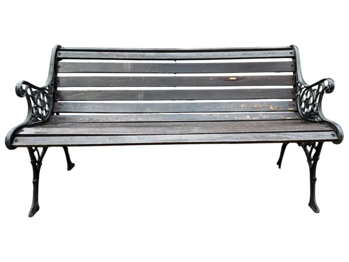 Pamono Cast Iron and Wood Bench, 1960