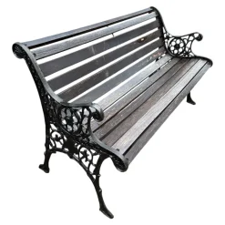Pamono Cast Iron and Wood Bench, 1960