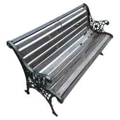 Pamono Cast Iron and Wood Bench, 1960