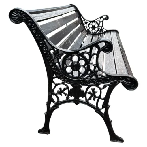 Pamono Cast Iron and Wood Bench, 1960