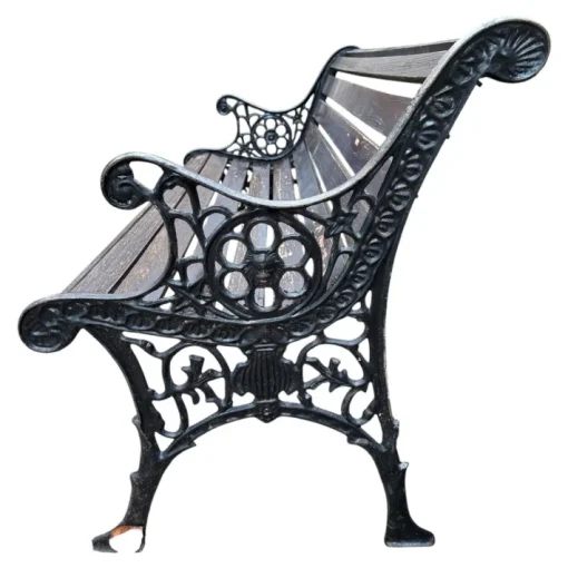 Pamono Cast Iron and Wood Bench, 1960