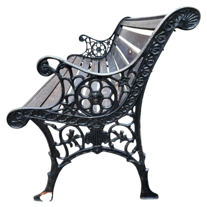 Pamono Cast Iron and Wood Bench, 1960