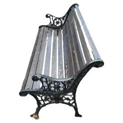 Pamono Cast Iron and Wood Bench, 1960