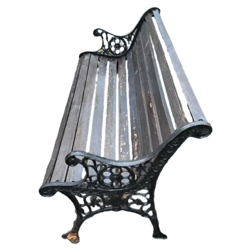 Pamono Cast Iron and Wood Bench, 1960