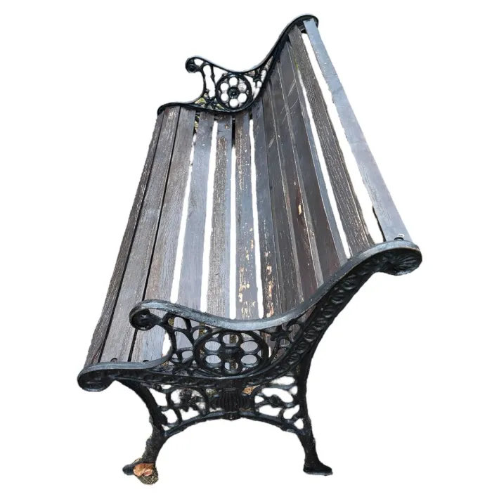 Pamono Cast Iron and Wood Bench, 1960