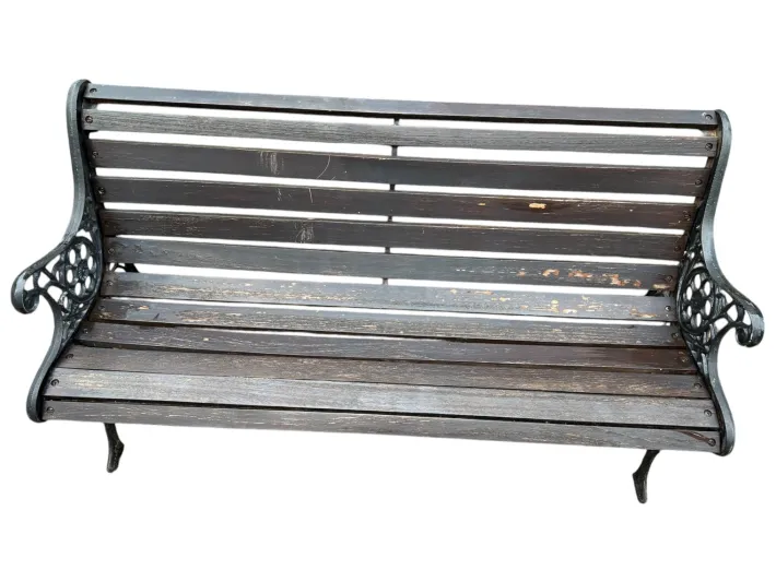 Pamono Cast Iron and Wood Bench, 1960