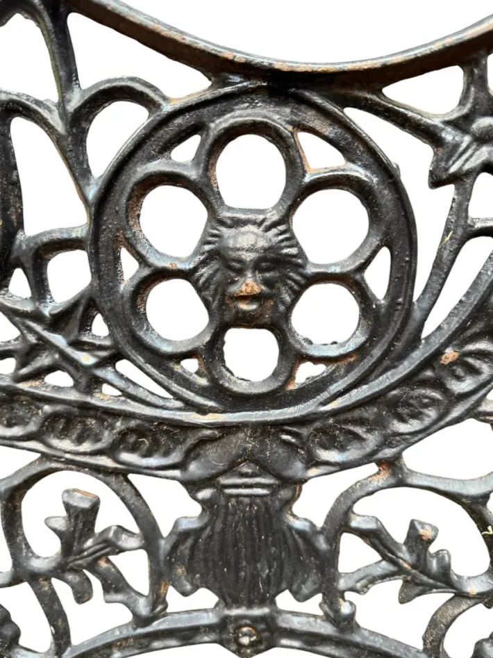 Pamono Cast Iron and Wood Bench, 1960