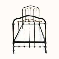Pamono Cast Iron Single Beds in Black and Gold, 1890s, Set of 2 Hot