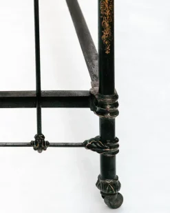 Pamono Cast Iron Single Beds in Black and Gold, 1890s, Set of 2 Hot
