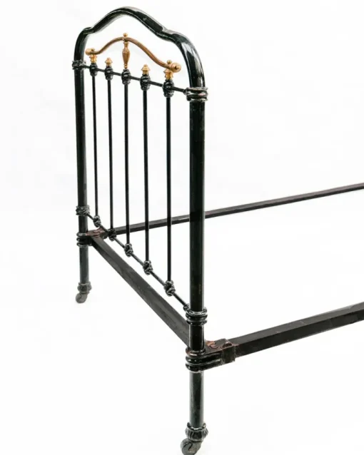 Pamono Cast Iron Single Beds in Black and Gold, 1890s, Set of 2 Hot