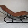 Pamono Chaise Longue in Chromed Metal & Brass Leather, Italy, 1960s Discount