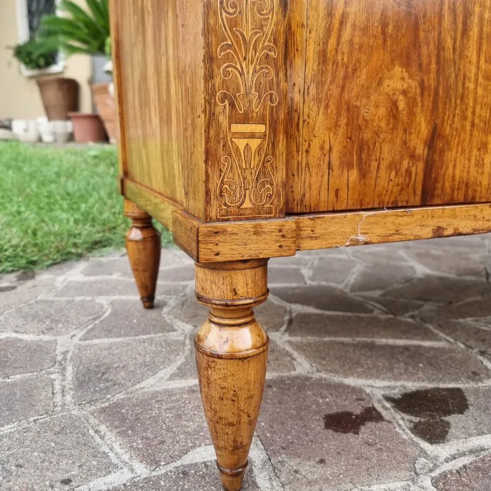 Pamono Charles X Faenza Walnut Chest of Drawers, 1810 New