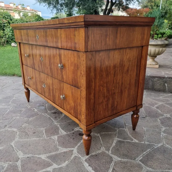 Pamono Charles X Faenza Walnut Chest of Drawers, 1810 New