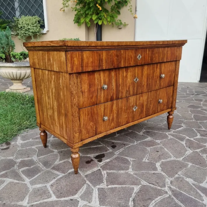 Pamono Charles X Faenza Walnut Chest of Drawers, 1810 New