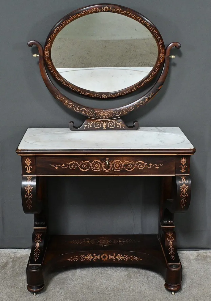 Pamono Charles X Marquetry Dressing Table, Early 19th Century Hot