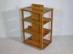 Pamono Cherry Wood Rolling Shelf, 1970s New