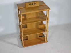 Pamono Cherry Wood Rolling Shelf, 1970s New