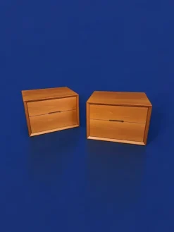 Pamono Cherrywood Bedside Tables, Italy, 1980s, Set of 2 Discount