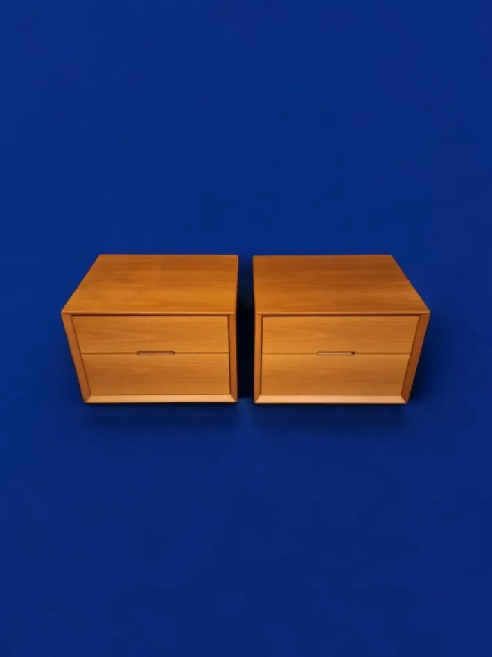Pamono Cherrywood Bedside Tables, Italy, 1980s, Set of 2 Discount