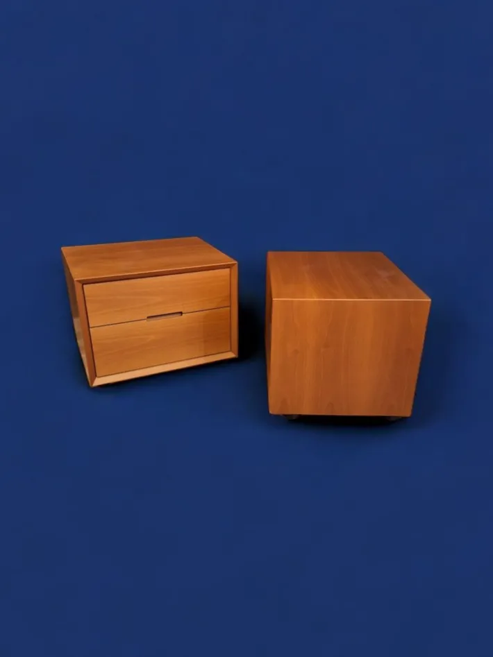 Pamono Cherrywood Bedside Tables, Italy, 1980s, Set of 2 Discount