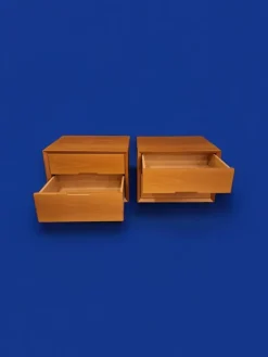 Pamono Cherrywood Bedside Tables, Italy, 1980s, Set of 2 Discount