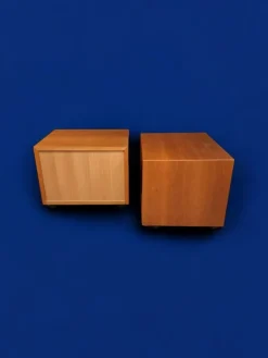 Pamono Cherrywood Bedside Tables, Italy, 1980s, Set of 2 Discount