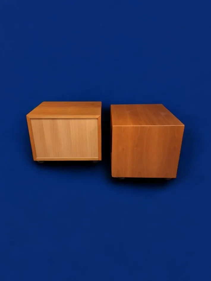 Pamono Cherrywood Bedside Tables, Italy, 1980s, Set of 2 Discount