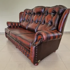 Pamono Chesterfield Leather Living Room Set, 1970s, Set of 4 Online