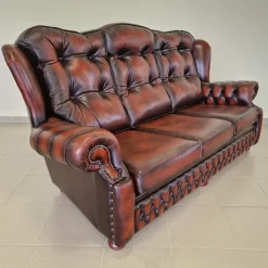 Pamono Chesterfield Leather Living Room Set, 1970s, Set of 4 Online