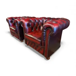 Pamono Chesterfield Leather Sofa and Chairs from Winchester, Set of 3 New